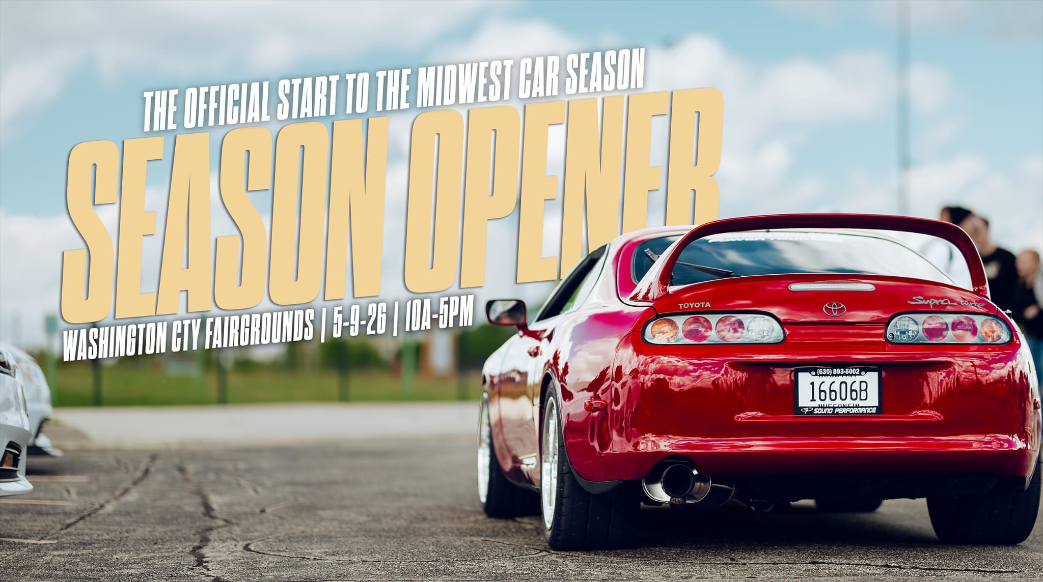 Season Opener event campaign creative announcing the official start of the Midwest car season