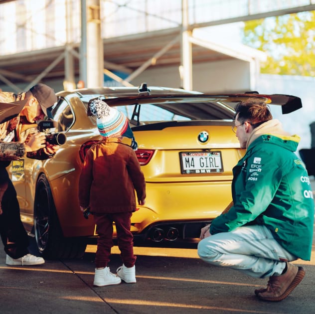 MetaMartini team capturing a product launch activation around a BMW M4