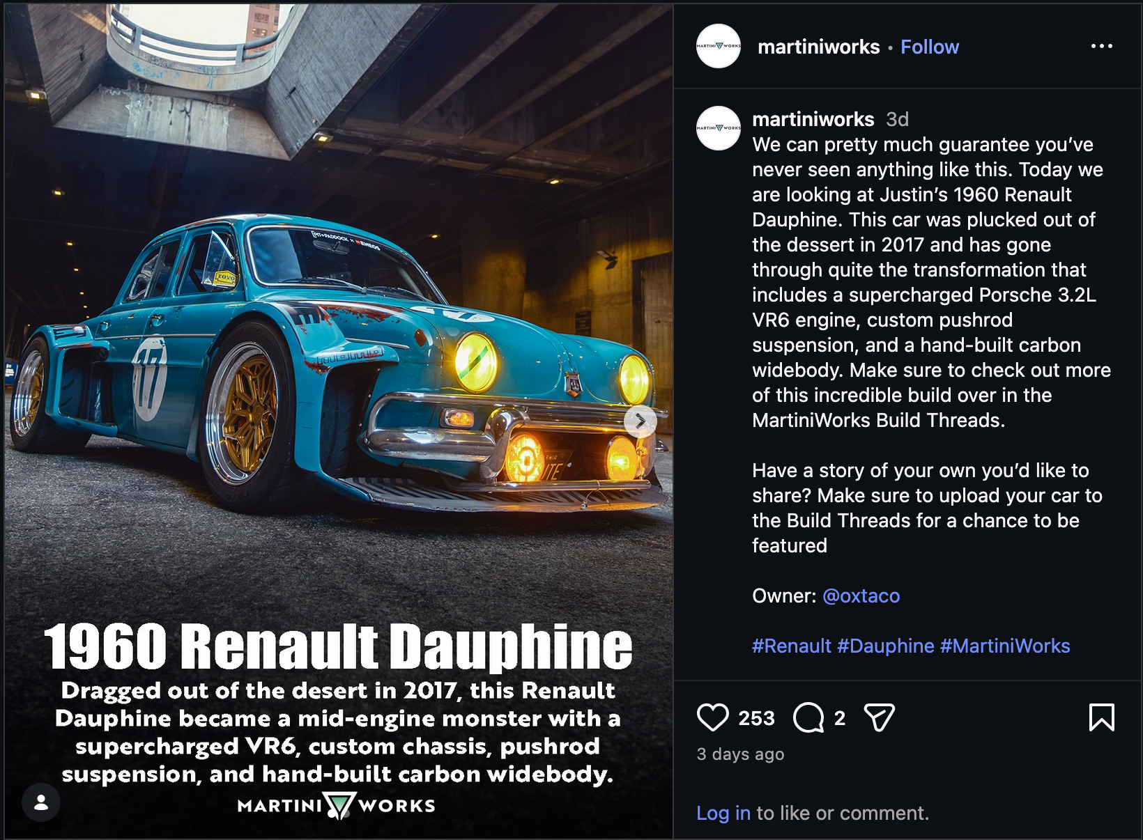 Instagram feed post designed for MartiniWorks